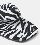 The Attico Indie zebra-print satin thong sandals