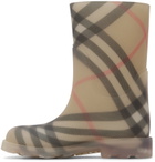Burberry Big Kids Beige Check Rubber Marsh Boots
