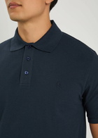 Saint Laurent Logo-embroidered Piqué Cotton-blend Polo Shirt Navy