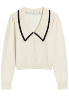 Frame Pointelle Cashmere Cardigan Cream