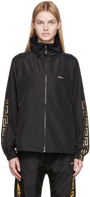 Photo: Versace Underwear Black Printed Sports Hoodie