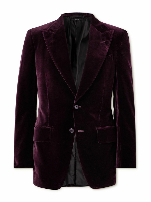 Photo: TOM FORD - Shelton Cotton-Velvet Suit Jacket - Purple