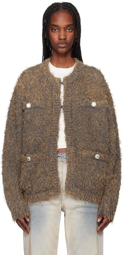 Photo: doublet Gray Tweed Knit Cardigan