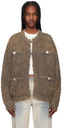 doublet Gray Tweed Knit Cardigan