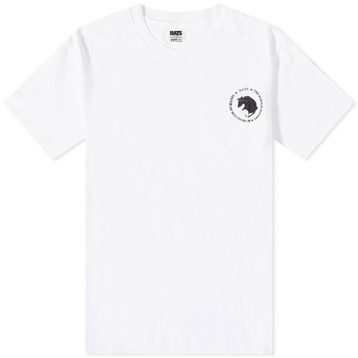 Photo: Rats Men's Circle Pocket T-Shirt in White