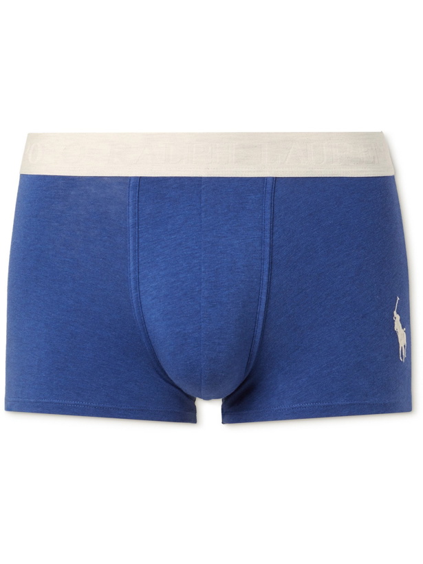 Photo: POLO RALPH LAUREN - Logo-Embroidered Stretch-Cotton Boxer Briefs - Blue - M