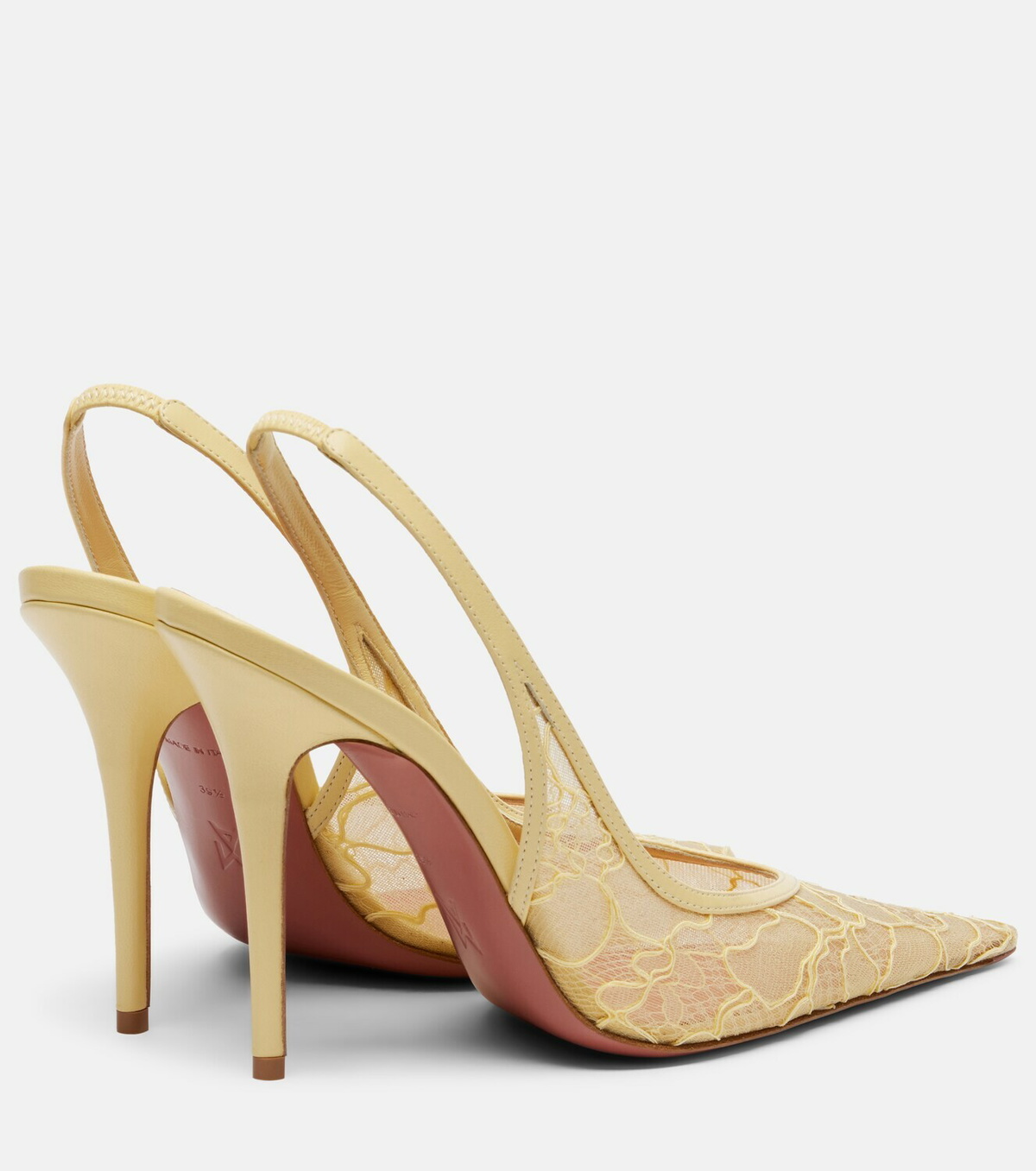 Amina Muaddi Anok lace slingback pumps
