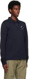 Moncler Navy Spread Collar Polo