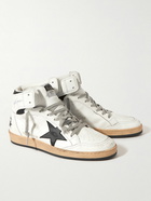 Golden Goose - Sky Star Distressed Leather High-Top Sneakers - White