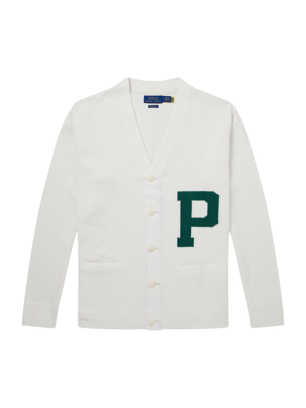Photo: Polo Ralph Lauren - Logo-Intarsia Cotton Cardigan - Neutrals