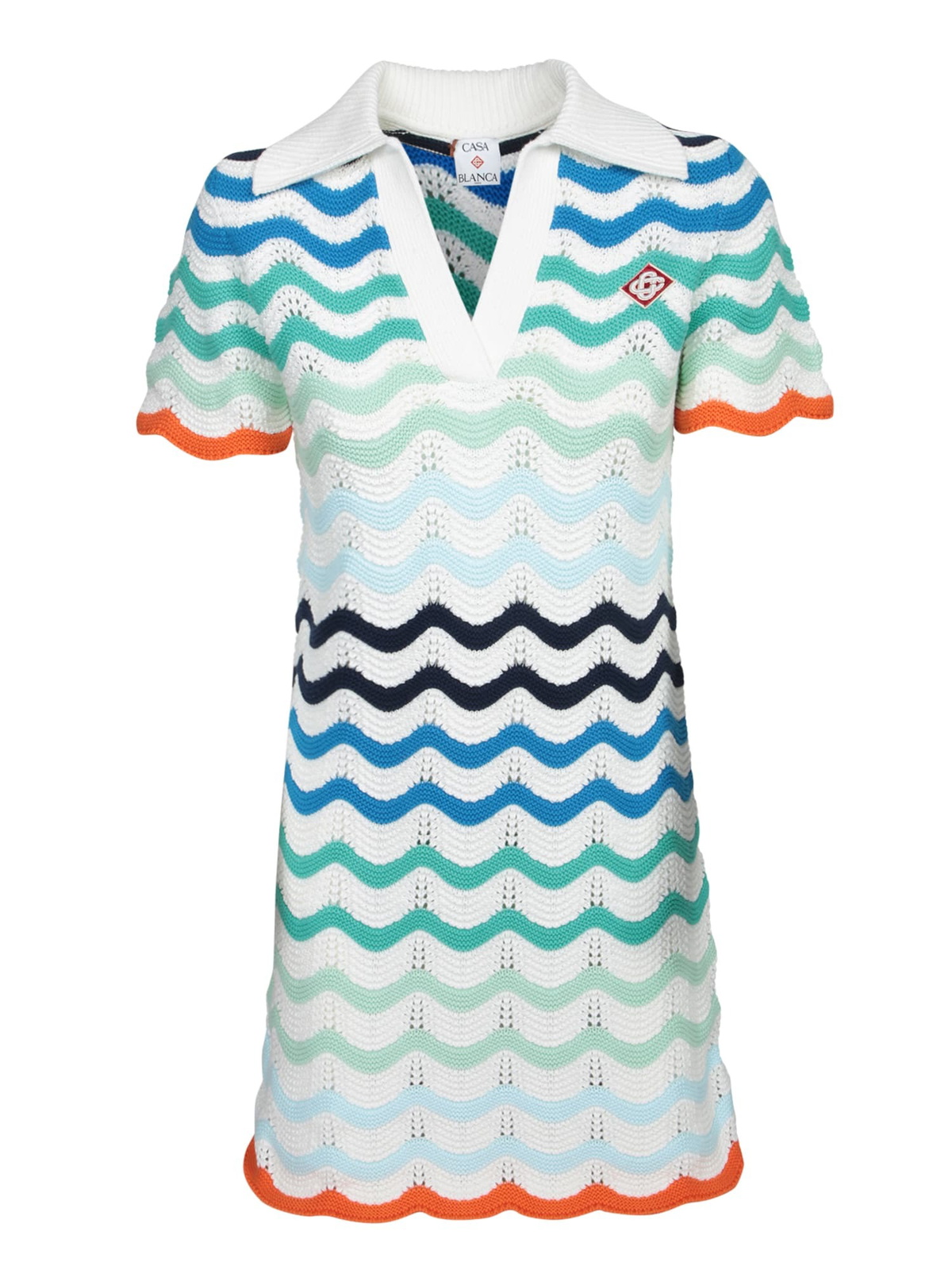 Casablanca Wavy Multicolor Crochet Mini Dress Casablanca