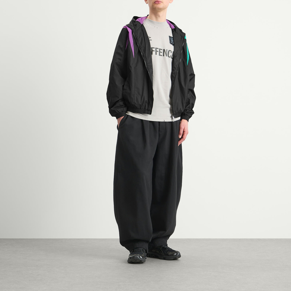 Umbro by Slam Jam Men's Jester Masked Track Jacket in Black