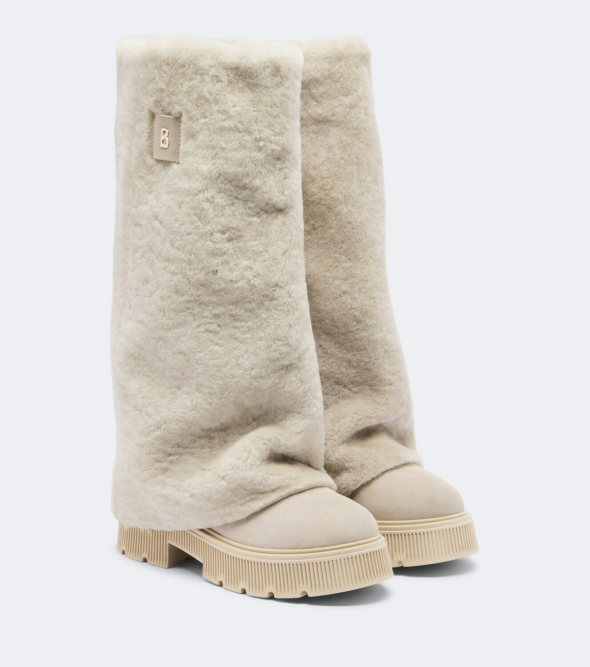 Bogner Turin shearling and suede knee-high boots