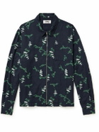 YMC - Bowie Embroidered Cotton and Linen-Blend Shirt Jacket - Blue