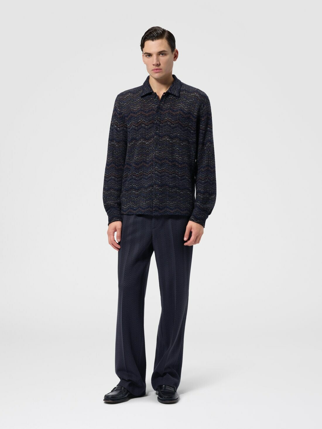 Missoni - Cashmere and viscose knit shirt, Men, Blue