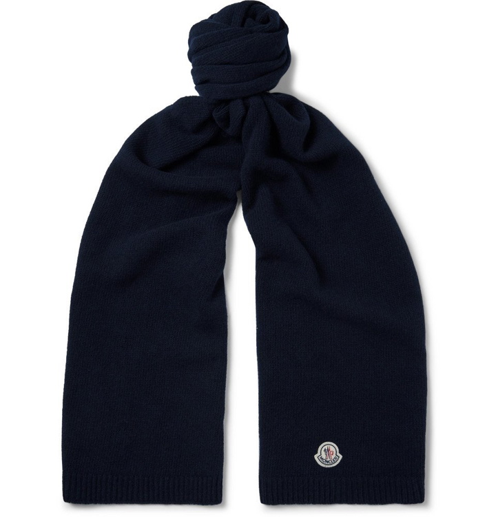 Photo: Moncler - Appliquéd Wool Scarf - Men - Midnight blue