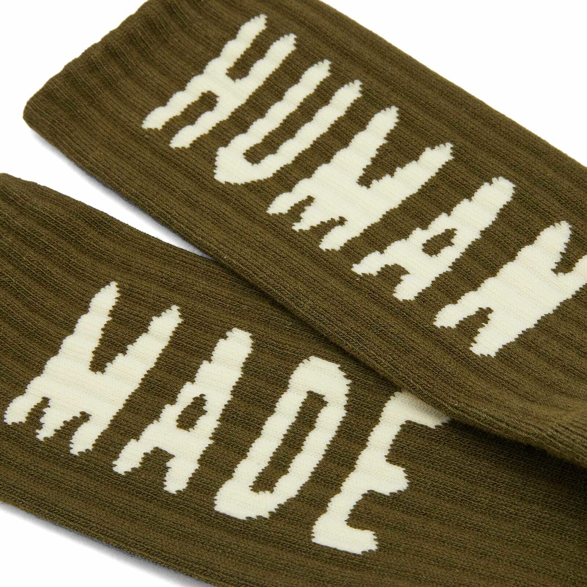 Human Made Men's HM Logo Socks in Olive