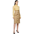 Victoria Beckham Yellow Ruffle Polo Turtleneck