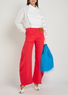 A.W.A.K.E Mode Mirrored Effect Barrel-leg Denim Jeans Red