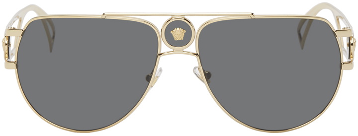 Photo: Versace Gold Medusa Pilot Sunglasses