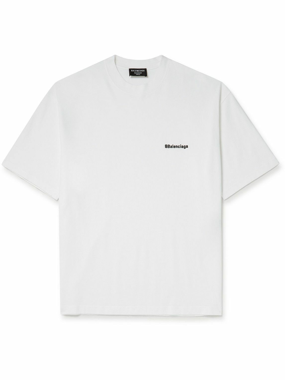 Balenciaga - Oversized Logo-Embroidered Cotton-Jersey T-Shirt - White ...