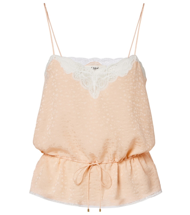 Photo: Chloé Lace-trimmed silk jacquard camisole