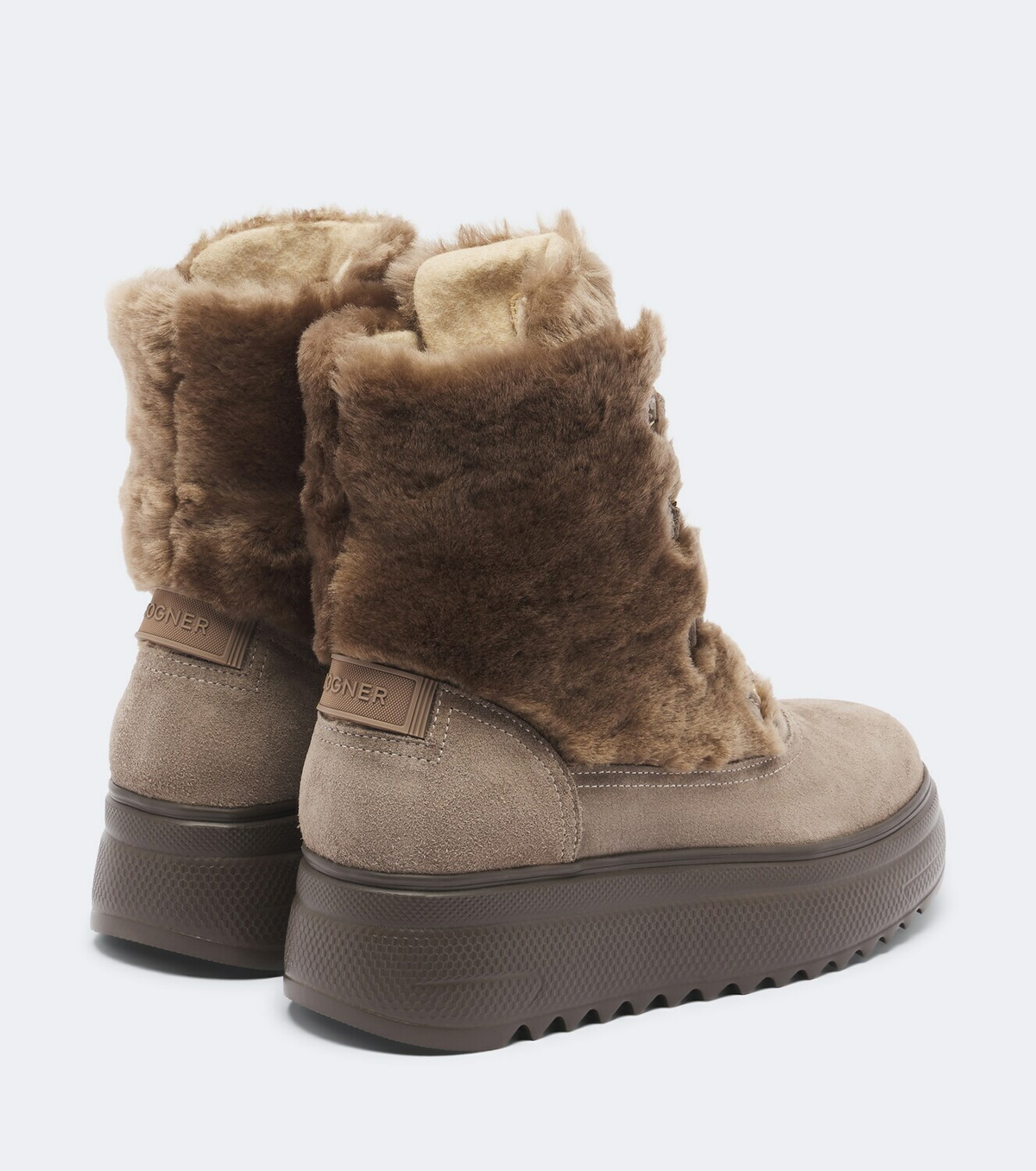 Bogner Stockholm suede and shearling lace-up boots