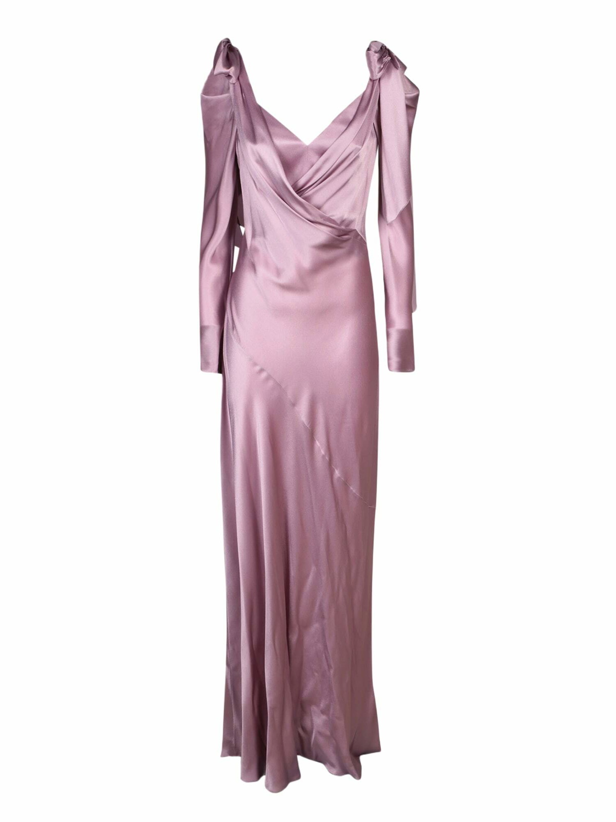 ワンピース A FERRETTI Turquoise Satin Long Dress Satin and chiffon long dress | Alberta Ferretti