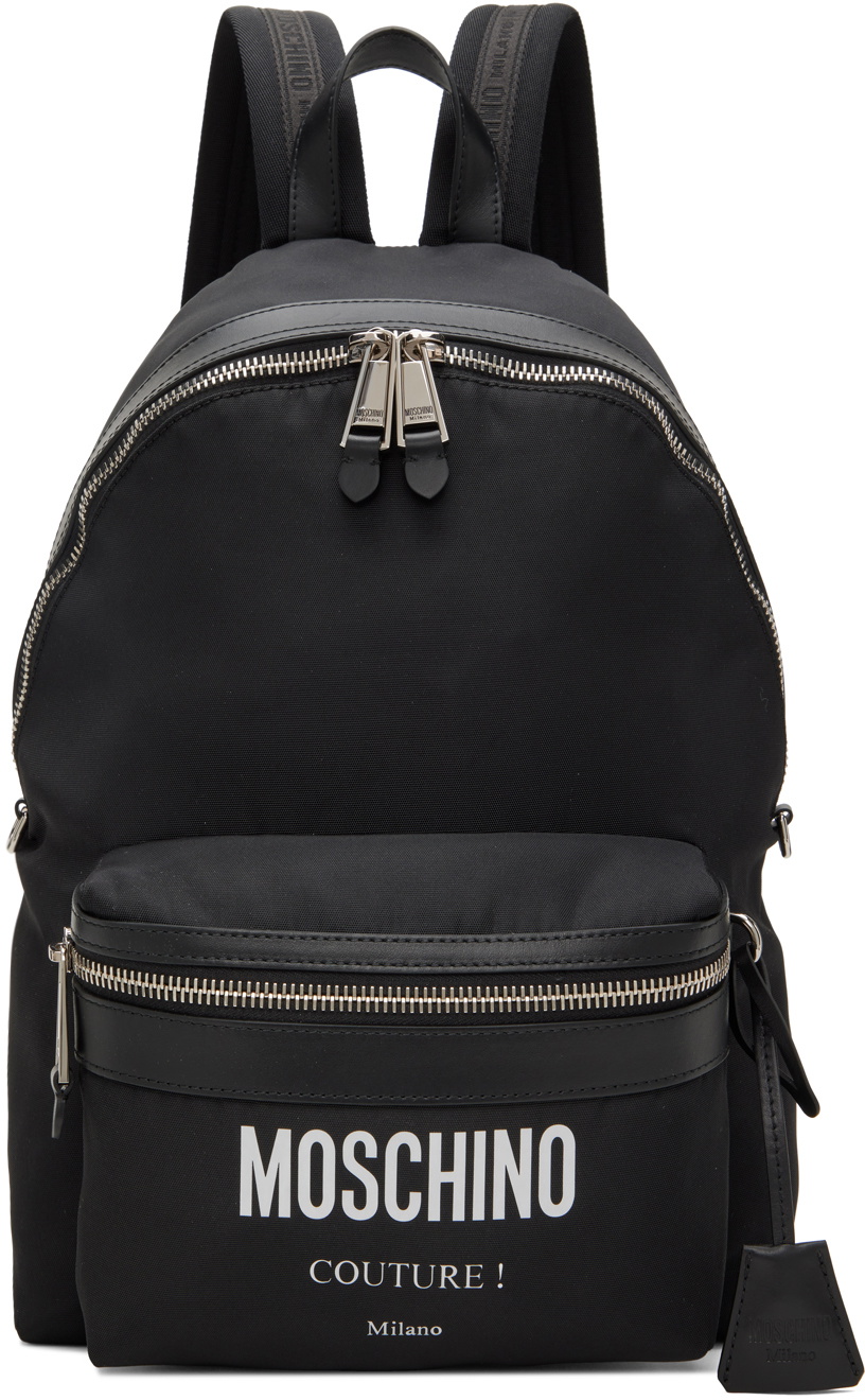 Moschino Black Zip Backpack Moschino