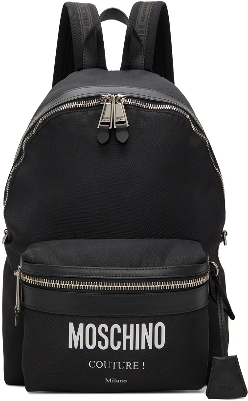Photo: Moschino Black Zip Backpack