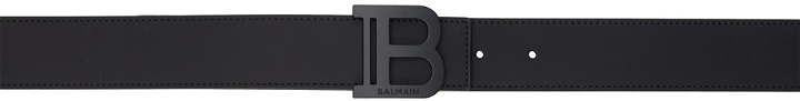 Photo: Balmain Black Smooth Leather B Belt