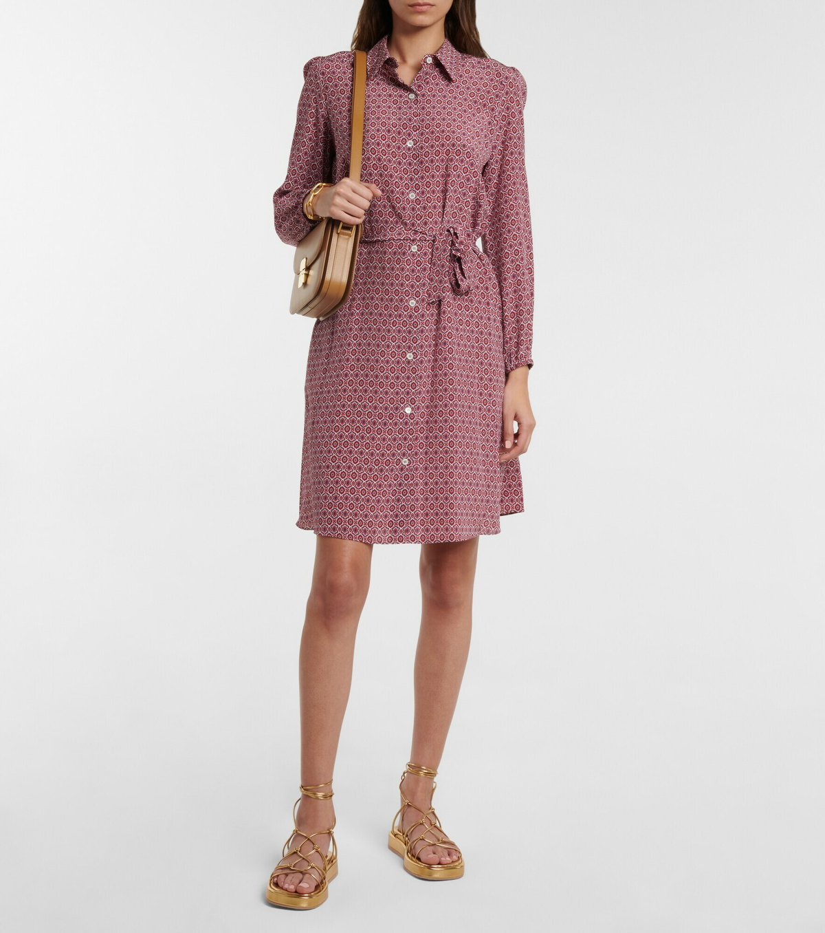 【関税&送料込】A.P.C. Chemisier Dress A.P.C. - Romane printed silk shirt dress A.P.C.