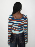 Sea Blue Wavey Merino Wool Sweater