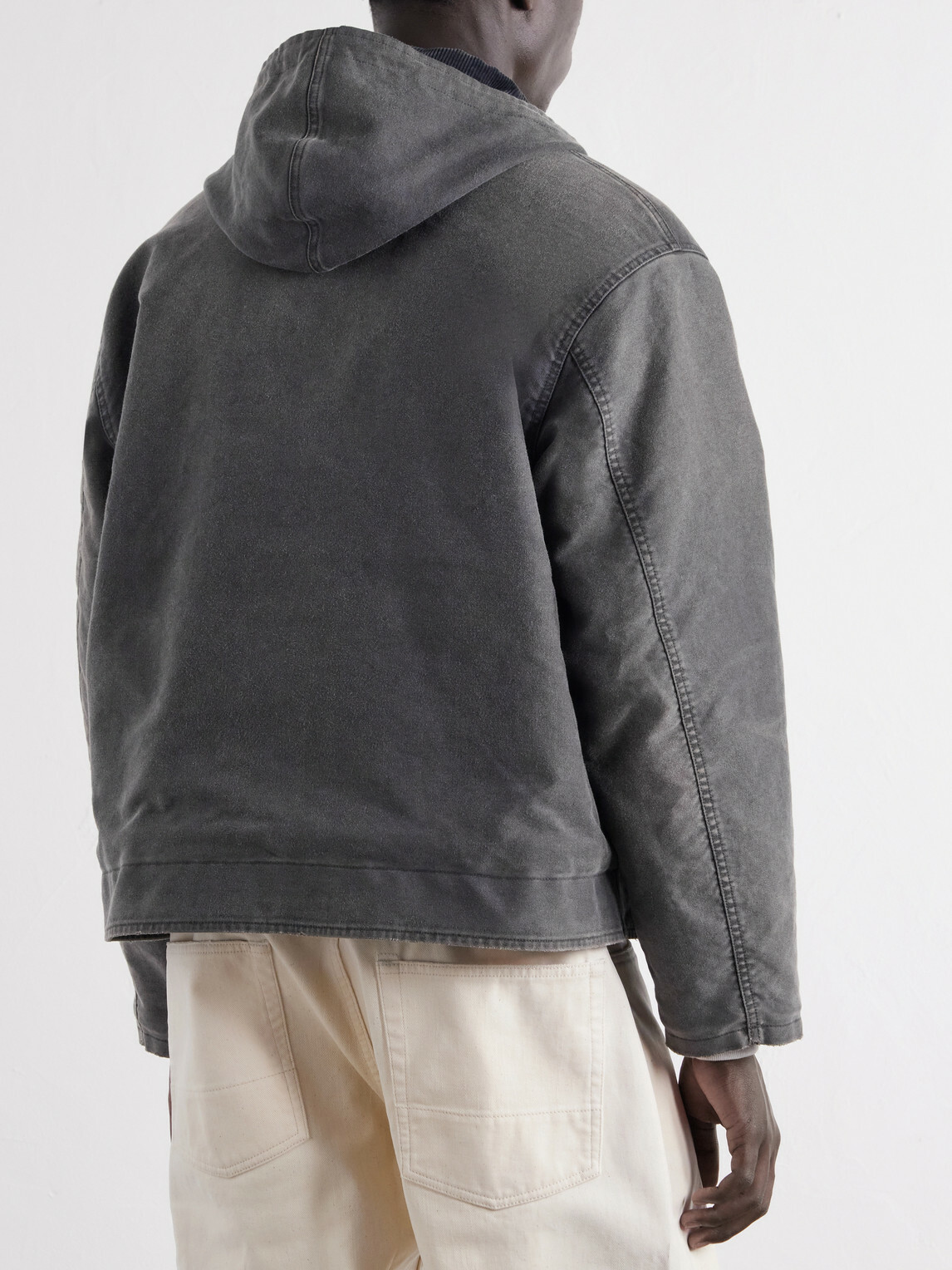 A.PRESSE - Hooded Cotton-Canvas Jacket - Gray