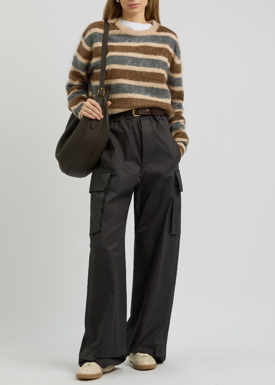 Guest In Residence Grizzly Striped Brushed Cashmere Jumper Brown