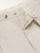 Thom Sweeney - Tapered Pleated Linen Trousers - Neutrals