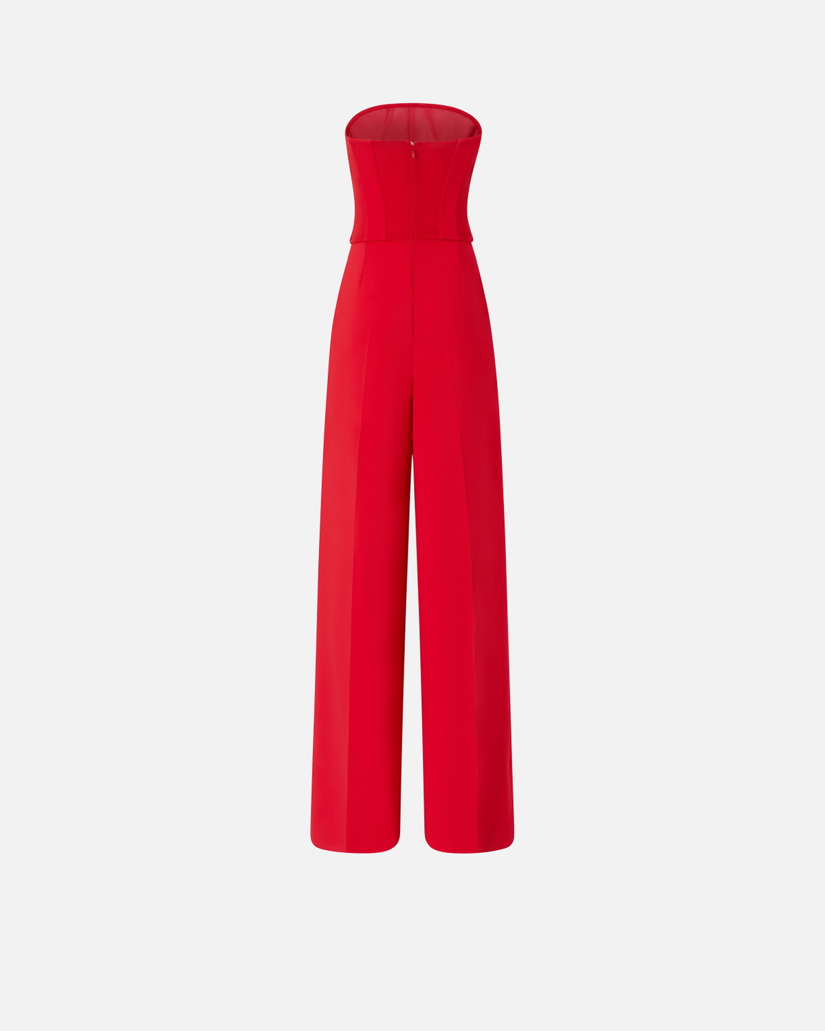 Pinko Elegant Bustier Jumpsuit With Wide Leg Trousers Lively Red