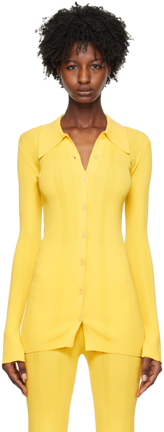 REMAIN Birger Christensen Yellow Refined Cardigan