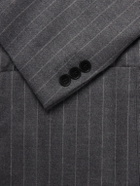 NN07 - Jordin 10052 Pinstripe Double-Breasted Suit Jacket - Gray
