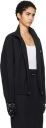 Marine Serre Black 'MS Sport' Nylon Track Jacket
