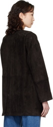 Loulou de Saison Brown Waren Oval Suede Coat