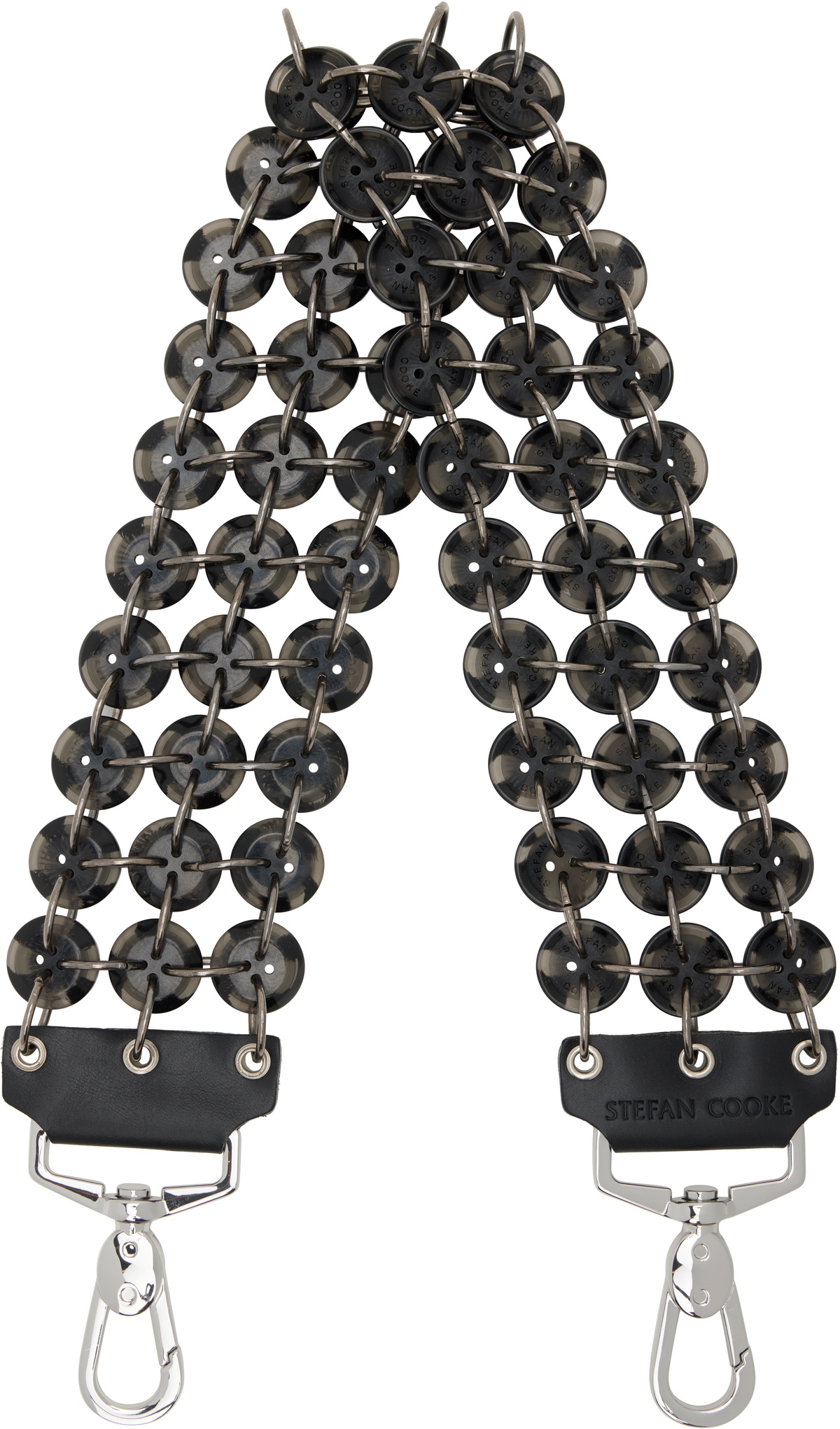 Stefan Cooke Black Short Button Bag Strap