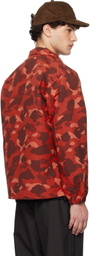 BAPE Red Color Camo One Point Coach Jacket