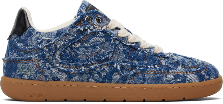 Photo: GANNI Blue Denim Tapestry Sneakers