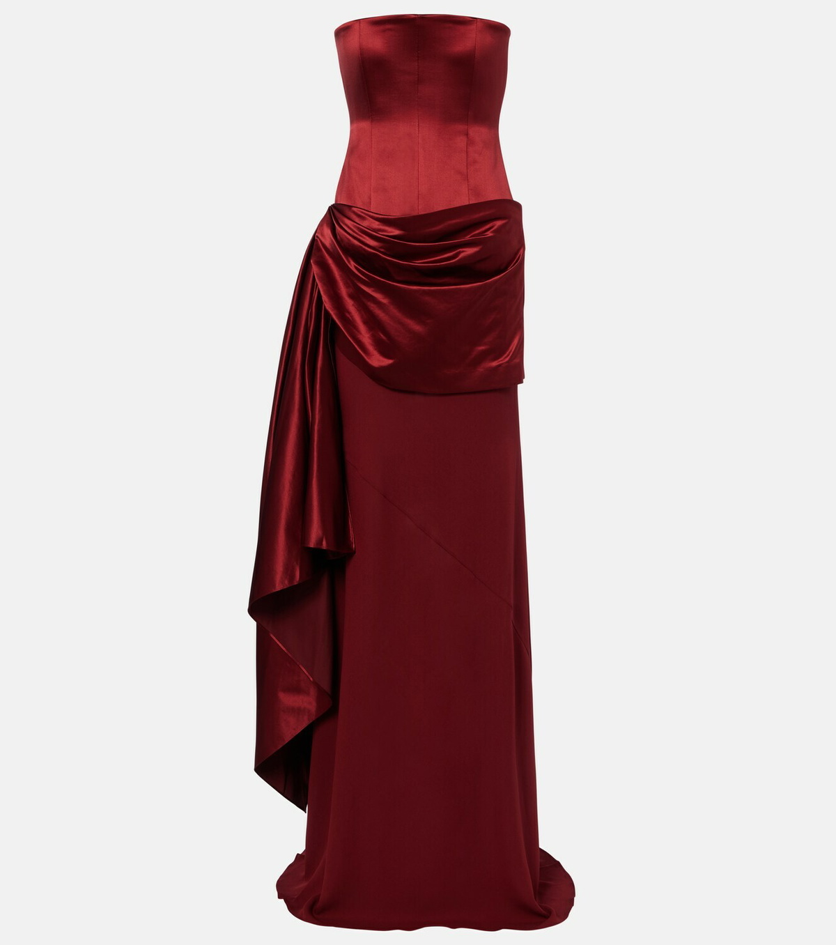 Alex Perry Draped silk corset gown