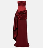 Alex Perry Draped silk corset gown
