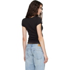Raimundo Langlois Black Cap-Sleeve T-shirt