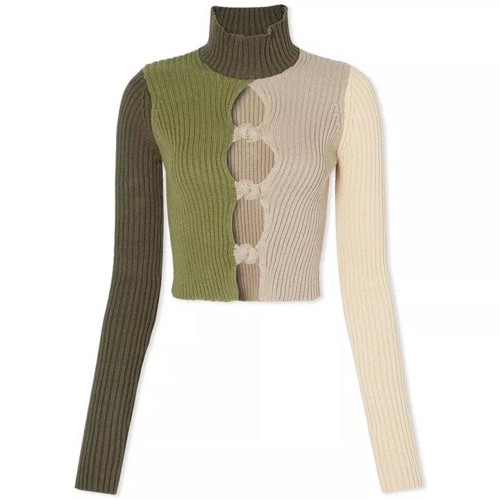 Photo: Danielle Guizio Long Sleeve Rib Knit Knotted Top