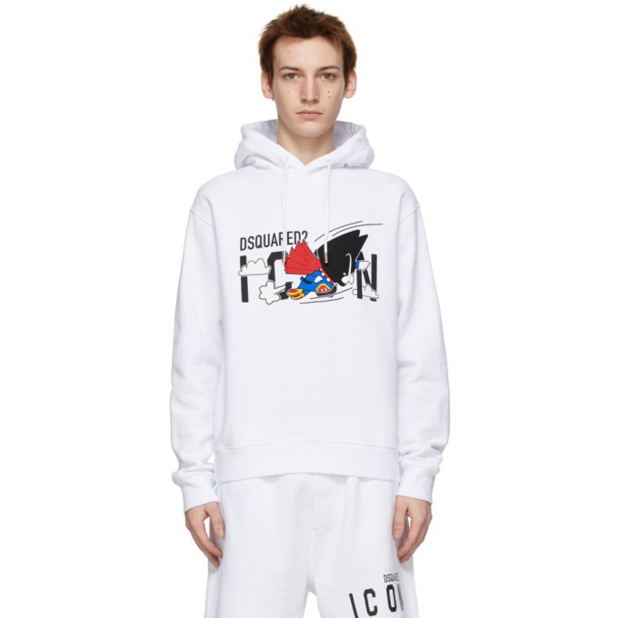 Photo: Dsquared2 White Mascot Cool Hoodie