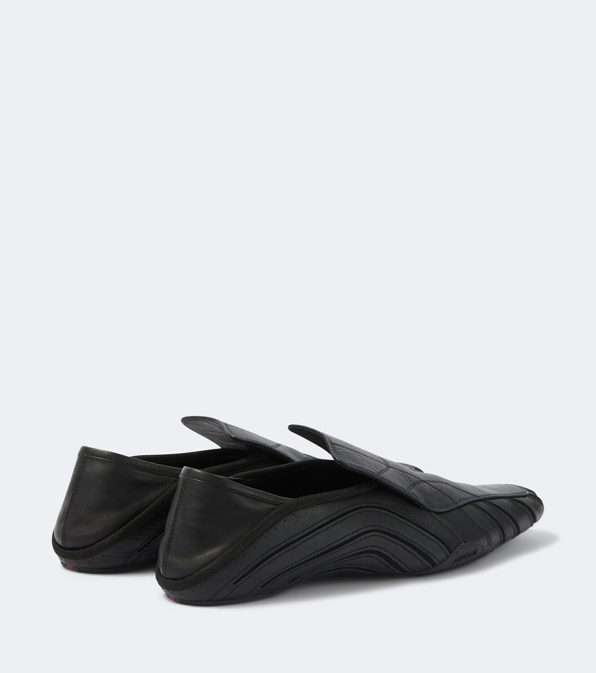 Gucci Mesh-trimmed leather loafers